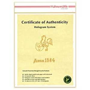 ハーネミューレ 作品証明書ホログラムシステム Certificate of Authenticity 430454