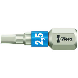 ＜コジマ＞ WERA社 Wera 3840/1 ステンレストーションビット ヘキサゴン2.5×25 ドットコム専用 71072