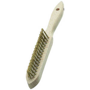 LESSMANN 3行リベット 木柄ハンドブラシ 真鍮メッキ線 120881 LESSMANN 3行リベット 木柄ハンドブラシ 真鍮メッキ線 120881