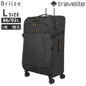 TRAVELITE ソフトキャリー 拡張機能付き 無料預け入れ Lサイズ 86L(/92L) ブリーズ (Briize) ［TSAロック搭載］ ブラック 91049