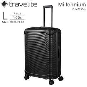 TRAVELITE 軽量スーツケース Lサイズ 無料預け入れ 大容量キャリー ミレニアム (Millennium) ［TSAロック搭載］ ブラック 7000749-01