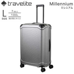 TRAVELITE 軽量スーツケース Lサイズ 無料預け入れ 大容量キャリー ミレニアム (Millennium) ［TSAロック搭載］ シルバー 7000749-56