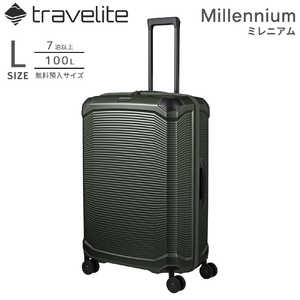 TRAVELITE 軽量スーツケース Lサイズ 無料預け入れ 大容量キャリー ミレニアム (Millennium) ［TSAロック搭載］ パイングリーン 7000749-82