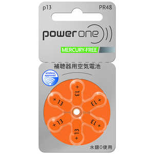 シャルマン 補聴器用電池 空気亜鉛電池/無水銀タイプ powerone [6本 /PR48(13)] PW048