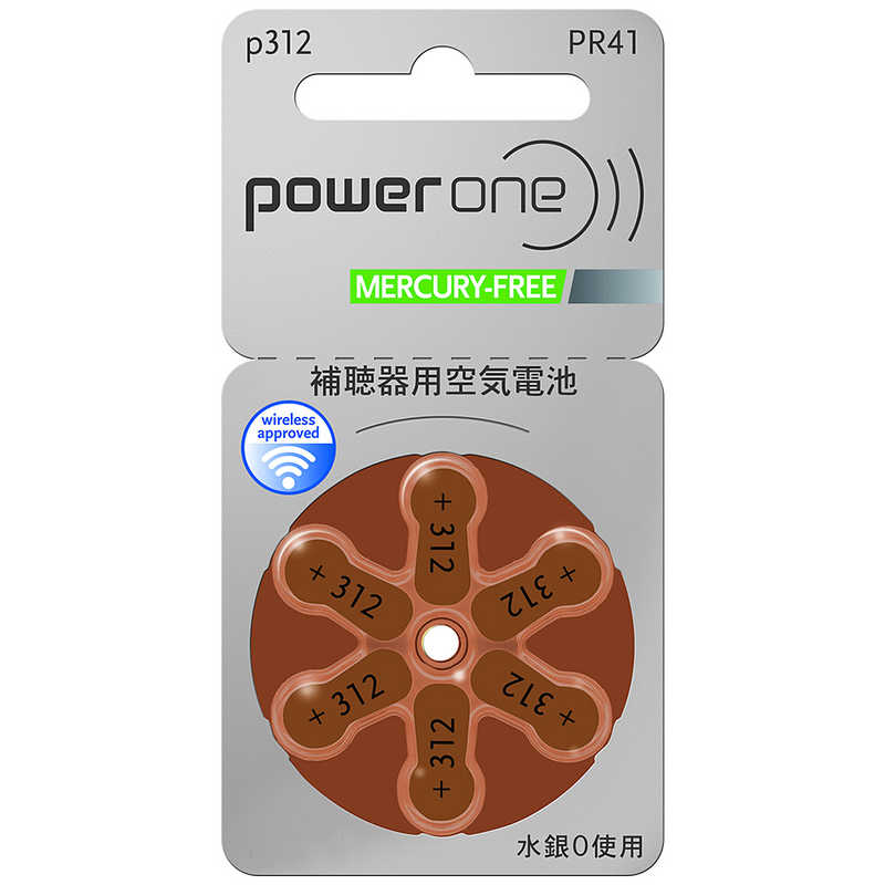 シャルマン シャルマン シャルマン 補聴器用電池 空気亜鉛電池/無水銀タイプ powerone [6本 /PR41(312)] PW041 PW041