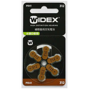 ワイデックス 補聴器用電池 空気亜鉛電池/無水銀タイプ [6本 /PR41(312)] WIDEX_PR41(312)