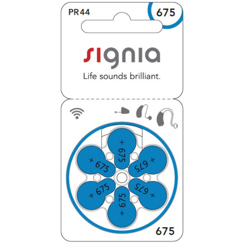 シグニア シグニア 補聴器用電池 空気電池 signia(シグニア) [6本 /PR44(675)] PR44 PR44