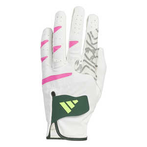 アディダス ゴルフ用品 ゴルフグローブ コードカオス グローブ ［メンズ / 左手着用(右打ち用) / 22cm］ ホワイト×ルシッドピンク JTY37