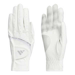 アディダス レディース ゴルフグローブ ライト ＆ コンフォート ペアグローブ ［レディース /両手装着用 /21cm］ ホワイト×グレー 