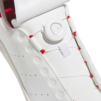 アディダス　男女兼用 ゴルフシューズ スタンスミス BOA スパイクレス [ユニセックス/26.0cm/幅:2E] コアホワイト×オフホワイト×ベタースカーレット　NQX25_25FW アディダス 男女兼用 ゴルフシューズ スタンスミス BOA スパイクレス