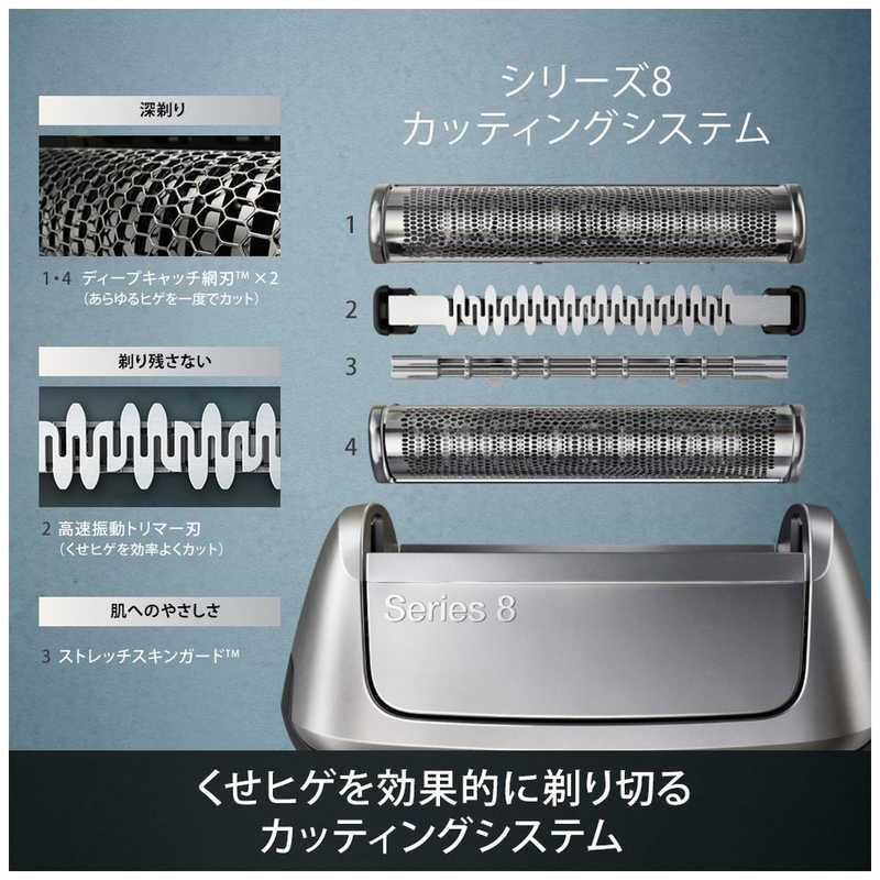 ブラウン　BRAUN ブラウン　BRAUN 【アウトレット】S8ｼｪｰﾊﾞｰ洗浄機付ﾓﾃﾞﾙ 8467CC-V 8467CC-V