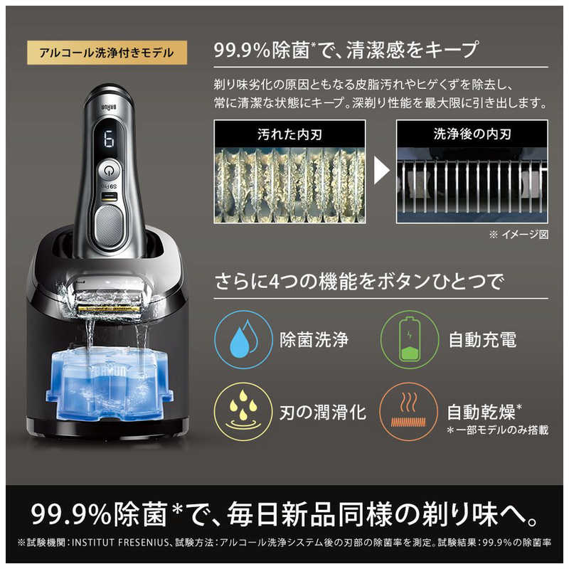 ブラウン　BRAUN ブラウン　BRAUN 電気シェーバー シリーズ9Pro アルコール洗浄機モデル (国内・海外対応) ［4枚刃／AC100V-240V］ 9457CC-V 9457CC-V