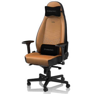 NOBLECHAIRS noblechairs ゲーミングチェア ICON Real Leather 本革（ネックピロー ランバーサポート付） コニャック コニャック NBLICNRLCBKSGL