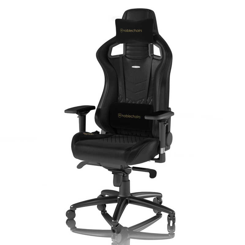 NOBLECHAIRS NOBLECHAIRS ゲーミングチェア EPIC Real Leather 本革（ネックピロー ランバーサポート付） ブラック NBL-RL-BLA-002 NBL-RL-BLA-002