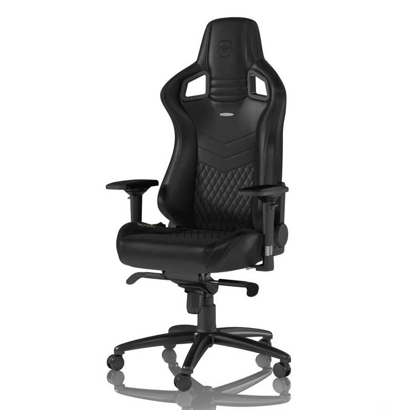 NOBLECHAIRS NOBLECHAIRS ゲーミングチェア EPIC Real Leather 本革（ネックピロー ランバーサポート付） ブラック NBL-RL-BLA-002 NBL-RL-BLA-002