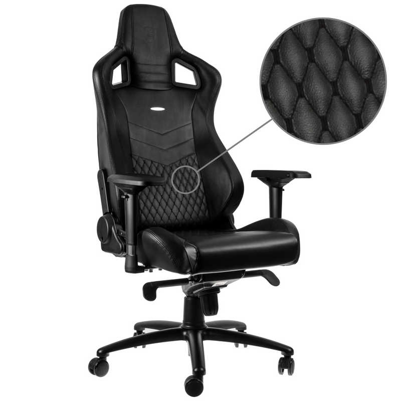 NOBLECHAIRS NOBLECHAIRS ゲーミングチェア EPIC Real Leather 本革（ネックピロー ランバーサポート付） ブラック NBL-RL-BLA-002 NBL-RL-BLA-002