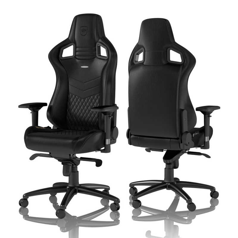 NOBLECHAIRS NOBLECHAIRS ゲーミングチェア EPIC Real Leather 本革（ネックピロー ランバーサポート付） ブラック NBL-RL-BLA-002 NBL-RL-BLA-002