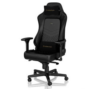 NOBLECHAIRS noblechairs ゲーミングチェア HERO Real Leather 本革（ネックピロー ランバーサポート付） ブラック ブラック NBLHRORLBLASGL