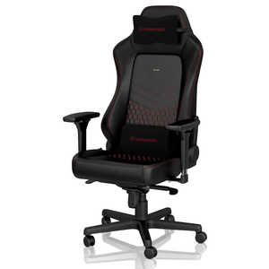 NOBLECHAIRS ゲーミングチェア HERO Real Leather 本革（ネックピロー ランバーサポート付） レッド NBL-HRO-RL-BRD-SGL