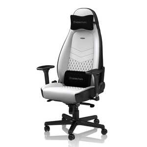 NOBLECHAIRS noblechairs ゲーミングチェア ICON （ネックピロー ランバーサポート付） プレミアムホワイト ホワイト NBLICNPUWBKSGL