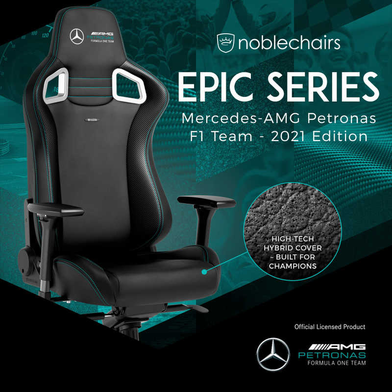 NOBLECHAIRS NOBLECHAIRS ゲーミングチェア EPIC Mercedes-AMG Petronas Formula One Team 2021 Edition （マットブラック） NBL-EPC-PU-MPF-SGL NBL-EPC-PU-MPF-SGL
