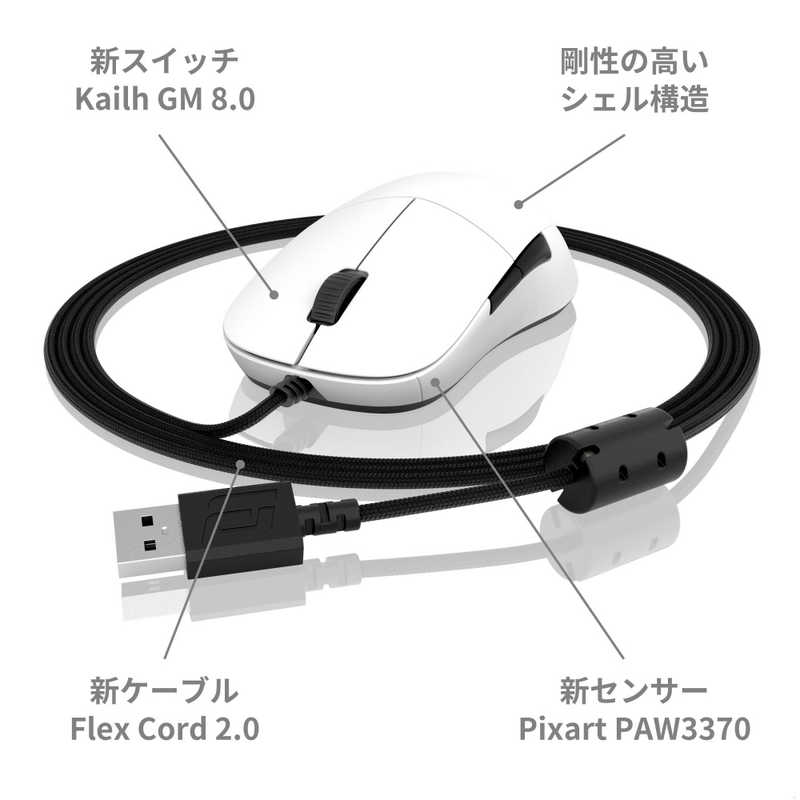 エンドゲームギア エンドゲームギア ゲーミングマウス 有線/ 6ボタン/ ホワイト EGG-XM1R-WHT EGG-XM1R-WHT