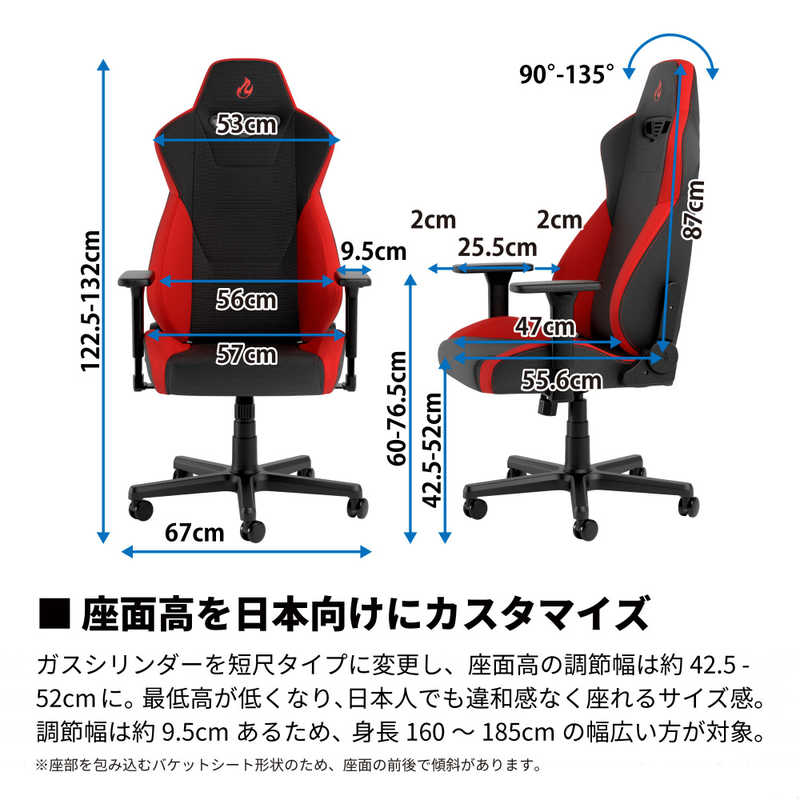 NOBLECHAIRS NOBLECHAIRS ゲーミングチェア S300 PRO レッド NC-S300PRO-BR NC-S300PRO-BR