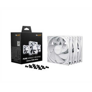 BEQUIET ケースファンx3 ［120mm / 1500RPM］(リバースブレード) PURE WINGS 3 120mm PWM Reverse White 3-Pack ホワイト PUR-WNG-3/120/PWM/RVS/WH/3P