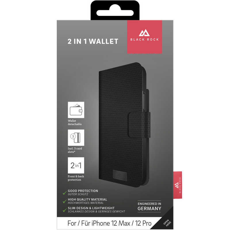 BLACKROCK BLACKROCK iPhone 12/12 Pro 6.1インチ対応 2-In-1 Wallet ブラック 1132TIW02 1132TIW02