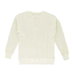 バックヤードファミリー 男女兼用 ビッグワッフル長袖 ヘンリーネック ［ユニセックス /Mサイズ］ オフホワイト JC18752K