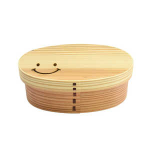 かのりゅう Design 曲げわっぱ弁当箱 M design/ベージュ スマイル SILKDESIGNMAGEM かのりゅう Design 曲げわっぱ弁当箱 M design/ベージュ スマイル SILKDESIGNMAGEM
