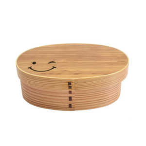 かのりゅう Design 曲げわっぱ弁当箱 L design/ベージュ ニコ SILKDESIGNMAGEL かのりゅう Design 曲げわっぱ弁当箱 L design/ベージュ ニコ SILKDESIGNMAGEL
