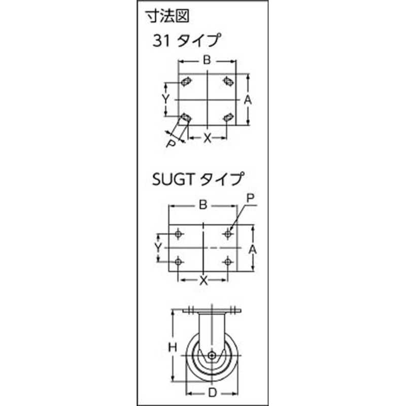 スガツネ工業 スガツネ工業 重量用キャスターSUGT-76R-PSE固定車200-012443 SUGT76RPSE SUGT76RPSE