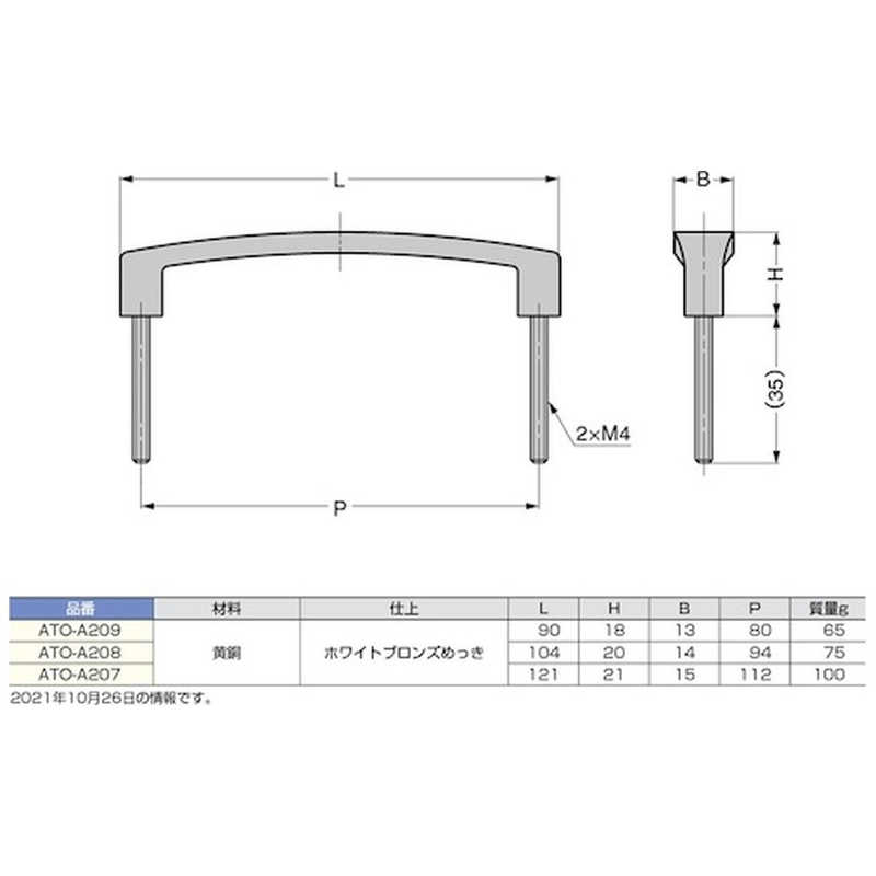 スガツネ工業 スガツネ工業 (100010928)/アトラス型取手 ATOA208 ATOA208