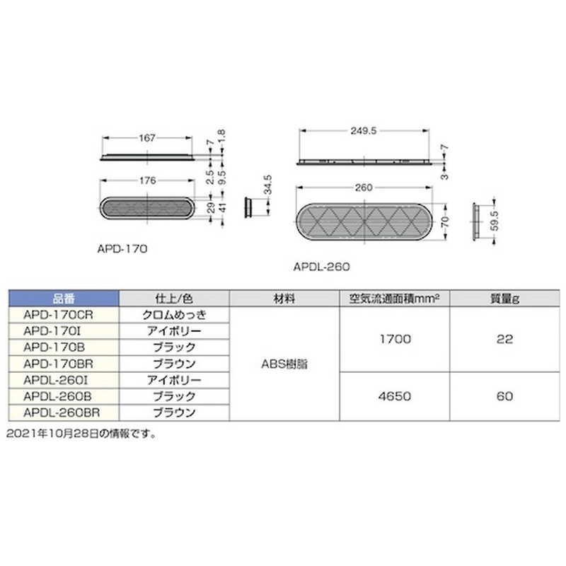 スガツネ工業 スガツネ工業 (210030004)/プラスチック空気孔 APDL260I APDL260I
