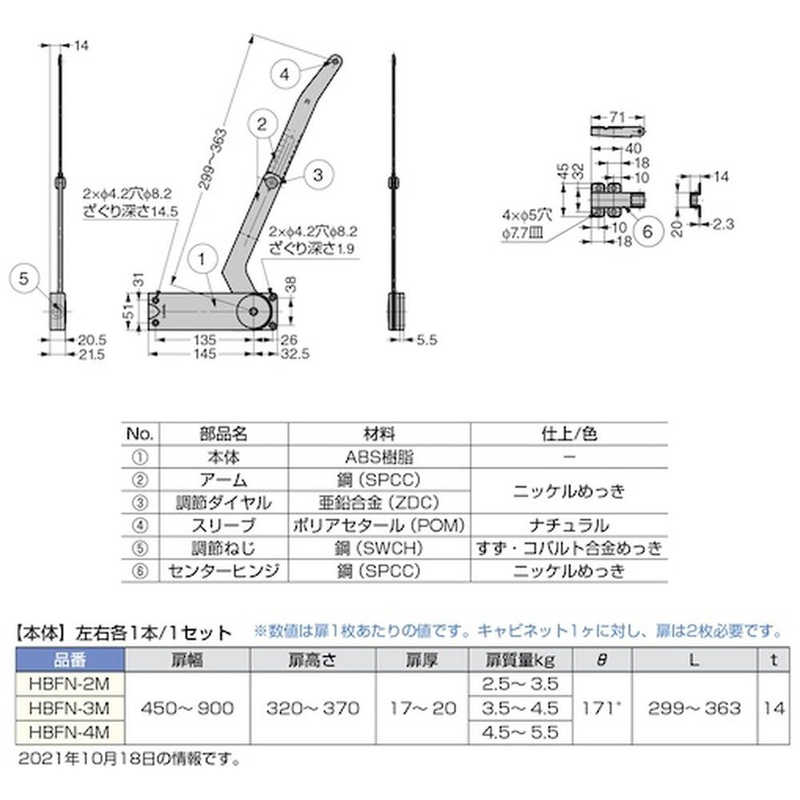 スガツネ工業 スガツネ工業 (180109615)水平折戸ユニット※在庫限り HBFN2M HBFN2M