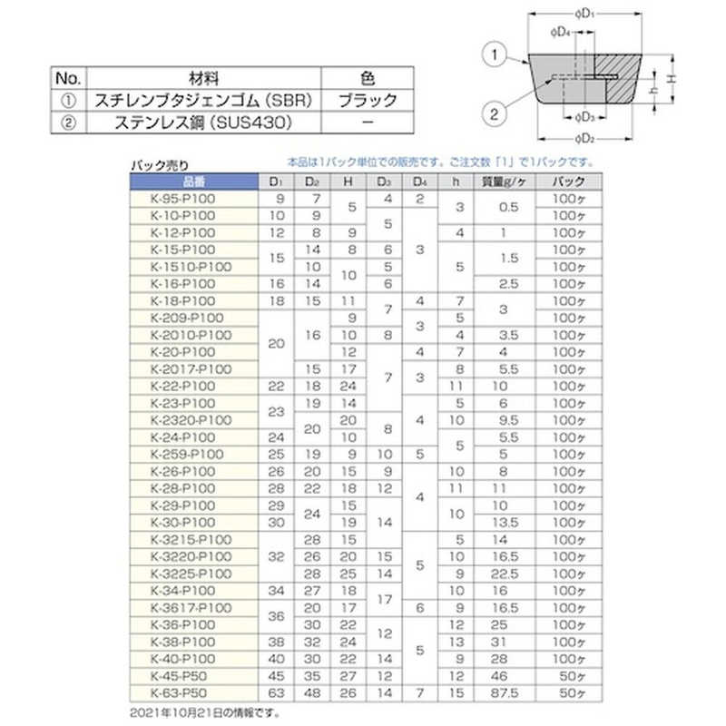 スガツネ工業 スガツネ工業 (200038102)ゴム脚 K2017P100 K2017P100