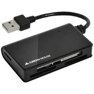 グリーンハウス USB2.0 SDXC対応カードリーダーライター(ブラック) GHCRM1ABK