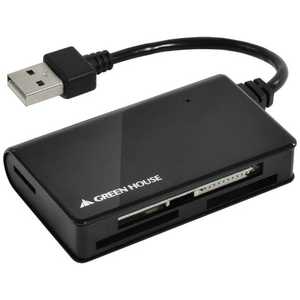 グリーンハウス USB2.0 SDXC対応カードリーダーライター(ブラック) ブラック GHCRM1ABK