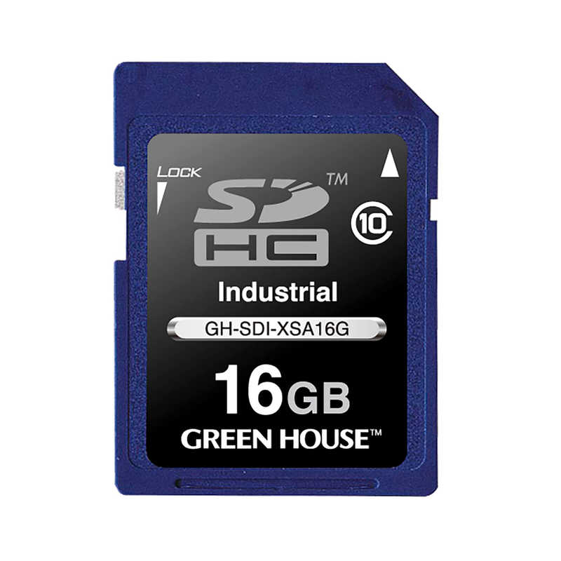 グリーンハウス グリーンハウス SDカード インダストリアル GH-SDI-XSAシリーズ (Class10/16GB) GH-SDI-XSA16G GH-SDI-XSA16G
