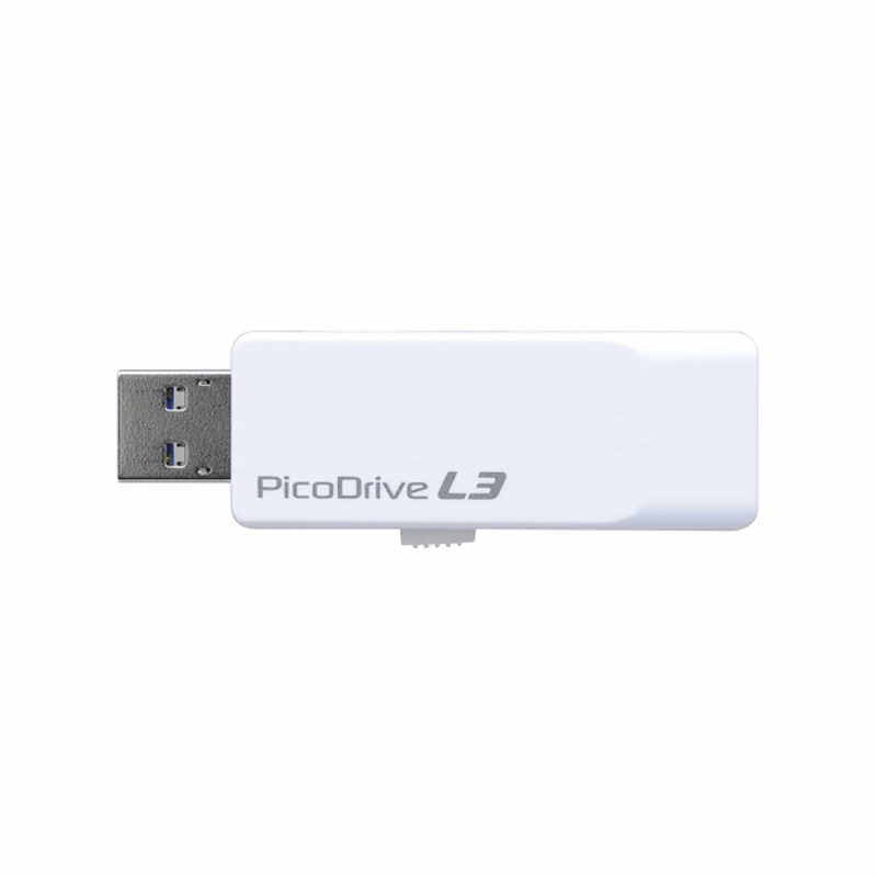 グリーンハウス グリーンハウス USBメモリー｢ピコドライブL3｣[16GB/USB3.0/スライド式] GH-UF3LA16G-WH ホワイト GH-UF3LA16G-WH ホワイト