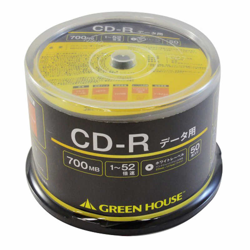 グリーンハウス グリーンハウス CD-R データ用 1-52倍速 50枚スピンドル GH-CDRDA50 GH-CDRDA50