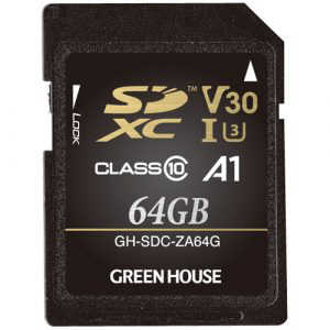 グリーンハウス 4K動画もスムーズに録画できるビデオスピードクラスV30対応64GB SDカード GH-SDC-ZA64G