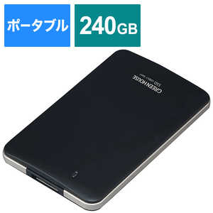 グリーンハウス USB3.1 Gen1対応 小型外付SSD 240GB GH-SSDEXU3B240 ブラック