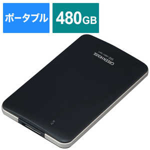 グリーンハウス 外付けSSD PS4対応 ブラック [ポータブル型 /480GB] GH-SSDEXU3B480