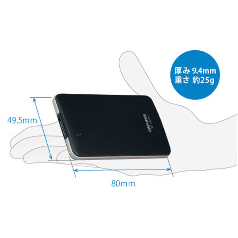 グリーンハウス グリーンハウス 外付けSSD USB-A接続　ブラック GH-SSDEXU3B960 GH-SSDEXU3B960