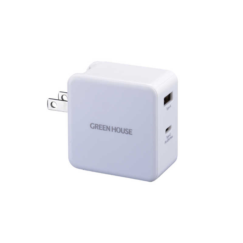 グリーンハウス グリーンハウス PD対応Type-Cポート付USB-AC充電器 ホワイト GH-ACU2GB-WH GH-ACU2GB-WH