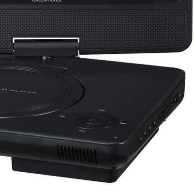 グリーンハウス ポータブルDVDプレーヤー 乾電池対応 ブラック GH