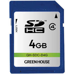 グリーンハウス SD/SDHCカード (Class4/4GB) GH-SDC-D4G グリーンハウス SD/SDHCカード (Class4/4GB) GH-SDC-D4G