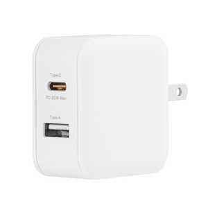 グリーンハウス AC充電器 高速充電 PD対応 20W Type-C 1ポート / Type-A 1ポート GH-ACU2PB-WH グリーンハウス AC充電器 高速充電 PD対応 20W Type-C 1ポート / Type-A 1ポート GH-ACU2PB-WH